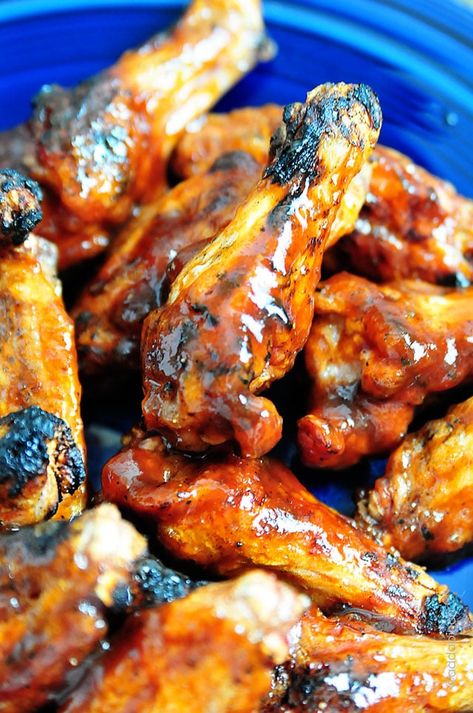 Peach BBQ Chicken Wings Recipe - Add a Pinch Peach Bbq Chicken, Football Sunday Food, Bbq Chicken Wings Recipe, Peach Bbq, Peach Pound Cakes, Bbq Chicken Wings, Bowl Party Food, Chicken Wings Recipe, Outdoor Grilling