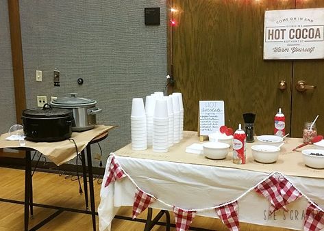 Hot Chocolate bar to serve to a large crowd - crock pot hot chocolate, styrofoam cups Serving Hot Chocolate To A Crowd, Hot Chocolate Bar For A Crowd, Hot Cocoa Bar For Large Group, Hot Chocolate Bar For Large Crowd, Hot Cocoa For A Large Crowd, Hit Chocolate Bar, Hot Chocolate Dessert, Crock Pot Hot Chocolate, Hot Chocolate Desserts