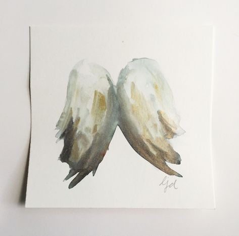 Watercolor Angel Wings, Angel Watercolor, Watercolor Angel, Gray Watercolor, Angels Wings, Angel Drawing, Colour Art, Watercolor Tips, Whimsical Paintings