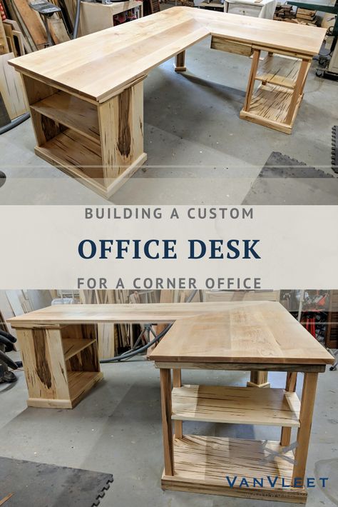 Custom Office Desk, Kitchen Funky, Diy Corner Desk, Diy Office Desk, Diy Desk Plans, Corner Desk Office, Tables Kitchen, Corner Office, Craft Room Design