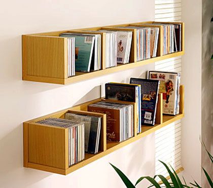 Cd Wall Shelf, Dvd Shelf Ideas, Dvd Display Ideas, Cd Shelf Ideas, Cd Organization Ideas, Cd Display Ideas, Cd Storage Ideas, Acrylic Bookshelves, Dvd Storage Ideas