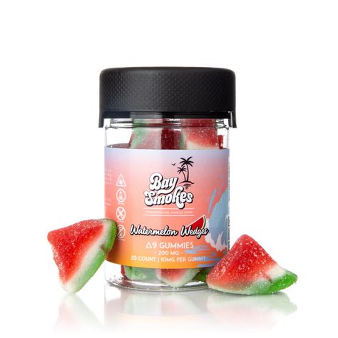 Delta9 THC Gummies - BaySmokes Thc Gummies, Watermelon Wedge, Watermelon Slices, Mct Oil, How To Eat Less, Get High, Diamond Shop, Favorite Snack, Gummy Candy