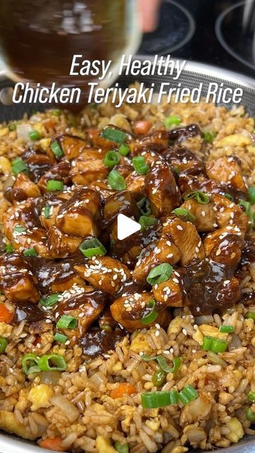 Teriyaki Chicken And Fried Rice Recipes, Teriyaki Fried Rice, Chicken Teriyaki And Fried Rice, Healthy Honey Garlic Chicken Fried Rice, Chicken Rice Soy Sauce Easy Recipes, Weight Watchers Garlic Chicken Fried Rice, Teriyaki Sauce, Teriyaki Chicken, Healthy Chicken