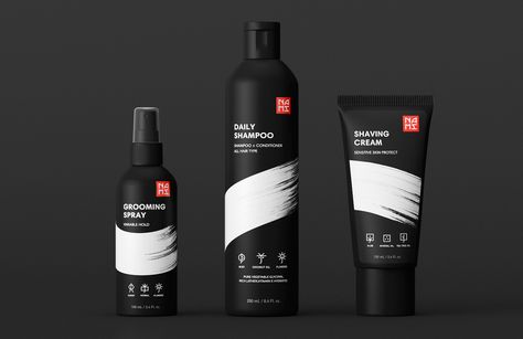 Man Skincare, Men Cosmetic, Beer Graphic Design, Shampoo Packaging, Packaging Accessories, Men Shower, Polygon Modeling, Black Packaging, Cosmetic Packaging Design