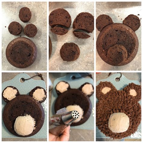 Bear Birthday Cake Ideas, Bear Cake Design, Easy 1st Birthday Cake, Beary First Birthday Smash Cake, Bear First Birthday Cake, Brown Bear Cake Ideas, Bear Smash Cake 1st Birthdays, Bear Smash Cake, First Birthday Cake Boy Simple