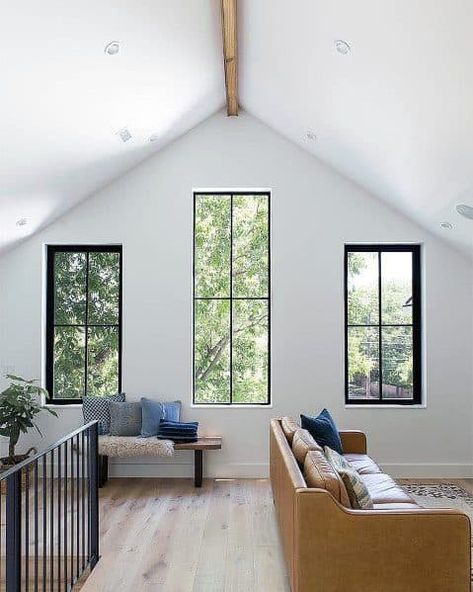 Top 70 Best Vaulted Ceiling Ideas - High Vertical Space Designs Vaulted Ceiling Ideas, Vaulted Ceiling Lighting, Texas Farmhouse, Vaulted Ceiling Living Room, Minimalist Living Room Decor, Farmhouse Remodel, Ceiling Ideas, Modern Farmhouse Living Room, Fantasy Homes