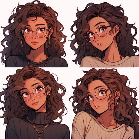 Wavy Hair Art Reference, Curly Hair Sketch, Art Style Hair, Curly Hair Drawing Reference, Anime Curly Hair, Curly Hair Drawing, Arte Sketchbook, Anime Drawing, Black Art Pictures