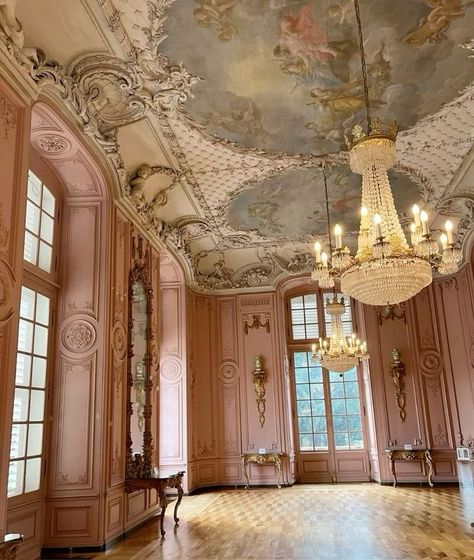 Pink Castle Aesthetic, Coquette Castle, French Castle Interior, Roleplay Photos, Castle Core, Castle Aesthetic Interior, Castle Vibes, Colorful Castle, Big Castle