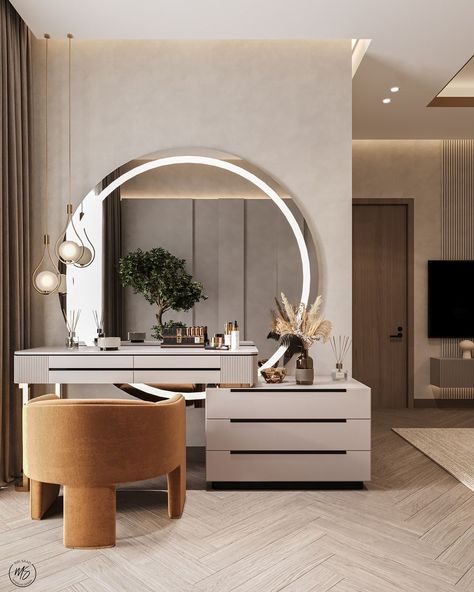 Dressing Table Ideas Modern Luxury, Content Room, Modern Dressing Table Designs, Dressing Room Decor, Bedroom Interior Design Luxury, Dressing Table Design, Luxury Closets Design, Vanity Ideas, Bedroom Decor Design