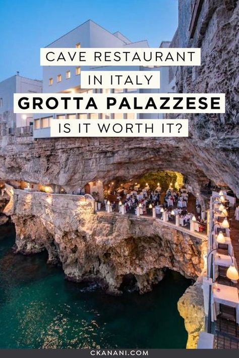 Puglia Restaurant, Puglia Itinerary, Restaurant In Italy, Grotta Palazzese, Cave Restaurant, Italy Restaurant, Italy Trip Planning, Vacation 2024, Nice Tattoos