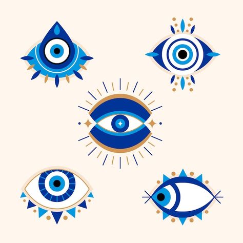 Free vector evil eye symbol set | Free Vector #Freepik #freevector #evil-eye #nazar #pack #symbol Evil Eye Design Pattern, Evil Eye Artwork, Eye Icon, Modern Evil Eye, Evil Eye Art, Eye Symbol, Garden Rock Art, Evil Eye Design, Eyes Artwork