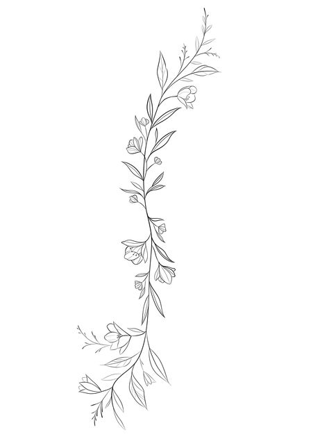 Vines Spine Tattoo, Vine Tattoos Line Work, Vintage Vine Tattoo, One Line Vine Tattoo, Fine Line Vine Shoulder Tattoo, Fine Line Flower Vine Tattoo, Half Sleeve Tattoos Sketches, Rose Vine Tattoos, Wrap Around Wrist Tattoos