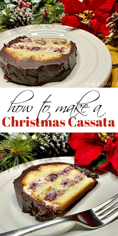 Easy Holiday Cake Recipes, Easy Holiday Cakes, Cassata Cake, Italian Christmas Desserts, Italian Christmas Cake, Christmas Desserts Cakes, Holiday Cake Recipes, Dessert Christmas, Delicious Holiday Desserts