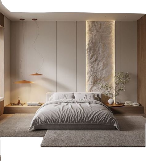 Berlin Bedroom, Bedroom Interior Design Modern, Interior Design Sketchbook, Suite Master, Minimalist Dekor, Bedroom Ideas For Couples Modern, Wall Bed, Headboard Designs, Couple Bedroom