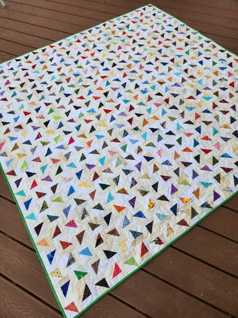 Confetti Quilt FINISHED – Wedding Dress Blue Scrappy Sampler Quilts, Hst Scrap Quilt, Quilts Made With Half Square Triangles, Confetti Quilt Pattern, Scrappy Half Square Triangle Quilts, Scrappy Patchwork Quilts, Scrap Quilt Patterns Free, Scrap Quilts Patterns Leftover Fabric, Hst Quilt Patterns