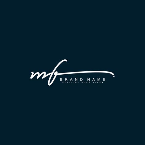 Initial Letter MF Logo - Hand Drawn Signature Logo Mf Logo Design Letter, Mf Logo, Initials Logo Letters, Barber Logo, Logo Hand, Initial Logo, Hand Logo, Initials Logo, Letter Logo Design