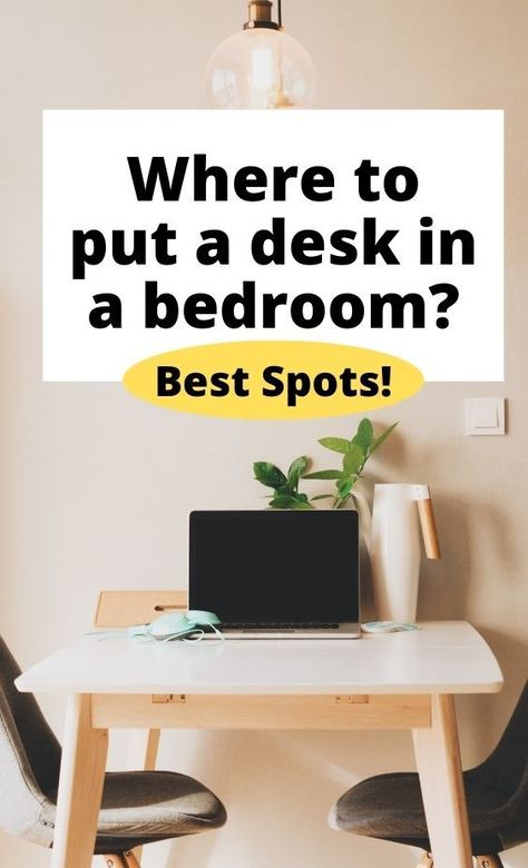 room decor, desk ideas, desk placement tips, bedroom decor hacks Bedroom Desk Layout, Desk Layout Ideas, Desk In A Bedroom, Bedroom Layouts For Small Rooms, Small Bedroom Office, Small Desk Area, Small Bedroom Desk, Small Bedroom Layout Ideas, Small Room Desk