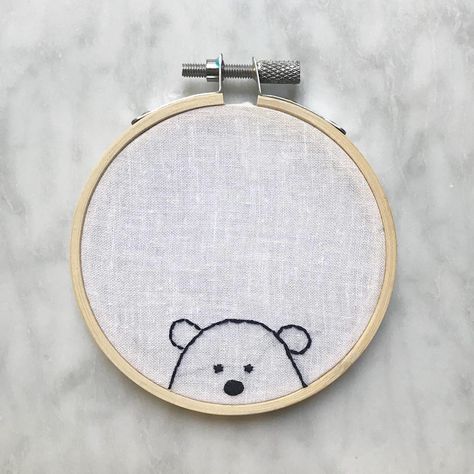 Milana | Daya on Instagram: “24 of 25 | #twentyfiveanimals | A mama bear for my Mama 🐻 @bella_avs #bear #dayahoop #embroidery #handembroidery #stitching #hoopart #art…” Bear Embroidery Simple, Bear Hand Embroidery, Embroidery Bear Pattern, Embroidered Bear, Teddy Bear Embroidery, Bear Embroidery Pattern, Embroidery Bear, Bear Embroidery, Corduroy Bear