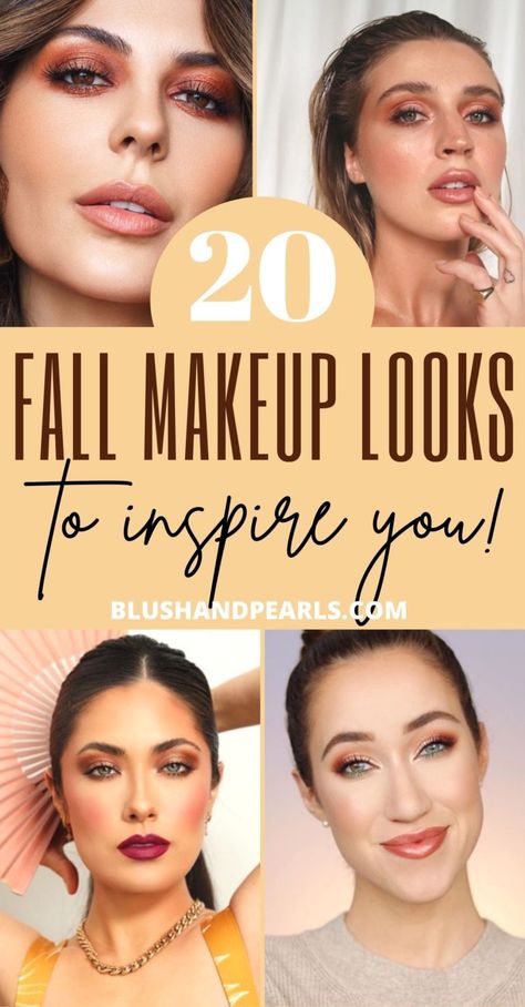 Makeup Looks Fall, Autumn Makeup Looks, Fall Eyeshadow Looks, Fall Beauty Trends, Fall Eyeshadow, Fall Eye Makeup, Fall Makeup Trend, Fall Wedding Makeup, Dewy Makeup Look