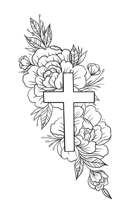 Tattoo Ideas Cross, Herren Hand Tattoos, Cross Drawing, Tattoos Infinity, Christian Sleeve Tattoo, Cross Tattoos For Women, On Tattoo, Western Tattoos, Tattoo Outline Drawing