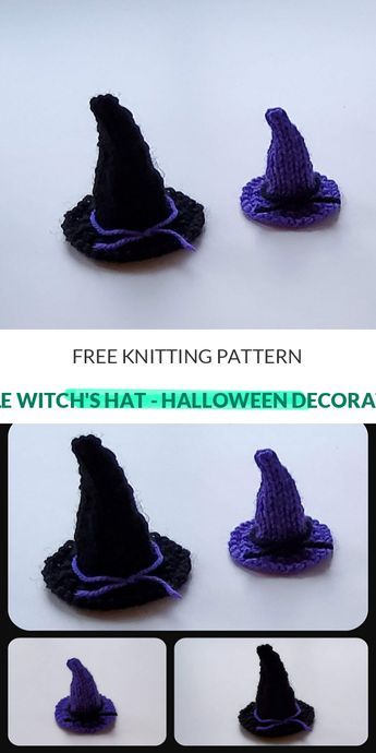 Knitted Witches Hat, Knitted Witches Hat Pattern, Halloween Knitting Patterns Free, Free Heart Crochet Pattern, Halloween Knitting Patterns, Knitted Heart Pattern, Halloween Knitting, Xmas Projects, Knitted Doll Patterns