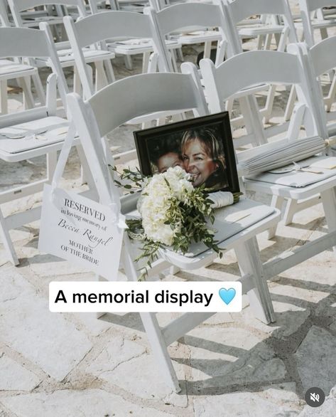 Empty Seat For Loved One Wedding, Wedding Honoring Deceased, Wedding Reserved For Deceased, Guest Of Honor Chair, Wedding Memorial Ideas Dad, Wedding Memorial Ideas, In Memory Of Dad, 2024 Wedding, Wedding Chairs