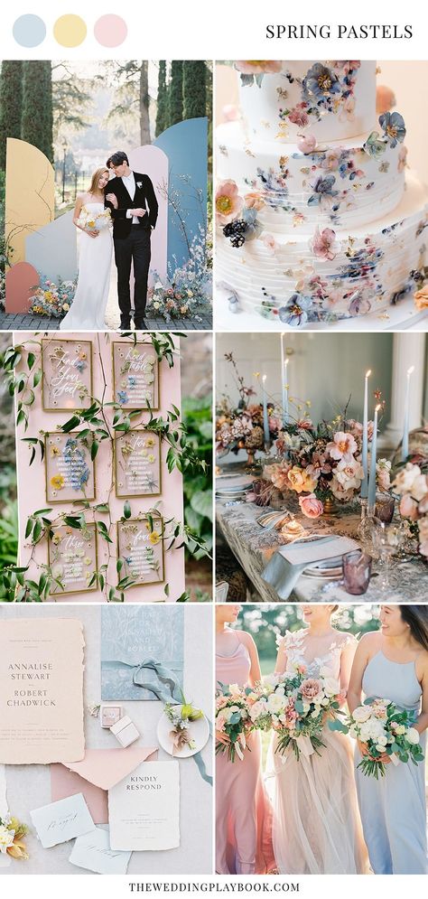 Pastel Wedding Decorations, Pastel Wedding Colors, Pastel Wedding Theme, Wedding Themes Spring, Spring Garden Wedding, Spring Wedding Colors, Spring Wedding Inspiration, Wedding Palette, Spring Pastels