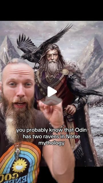 David Christiansen on Instagram: "Odin, Huginn and Muninn are a great representation of Past, Present and Future. 

I have been looking into the symbolism of the gods and their lessons a lot. There is SO MUCH to learn from this amazing belief. The gods are truly dynamic and are so deeply rooted in who WE ARE.

What do you think? 🤔

#norsemythology #norsepagan #norsegods #huginnandmuninn #odin #paganism #pagansofinstagram #vikingsofinstagram" Odin Symbol, Huginn And Muninn, Norse Pagan, Norse Mythology, Vikings, To Learn, You Think, Instagram