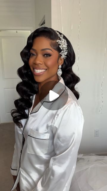 Wedding Hair For Black Bride, Wedding Hair Down Black Women, Half Up And Down Wedding Hair, Black Women Hairstyles For Wedding, Hairstyles For Wedding Black Women, Sleek Up Do, Bridal Hair For Black Women, Updo Wedding Hairstyles For Black Women, Hair Do For Bride