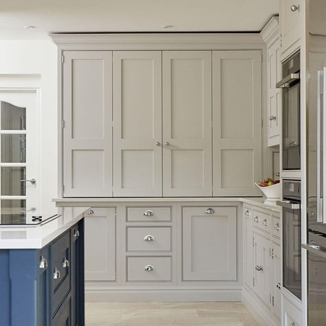 Blue Shaker Kitchen | Tom Howley Tom Howley Kitchen, Large Kitchen Pantry, Blue Shaker Kitchen, Kitchen Cabinets Grey And White, Shaker Style Kitchen Cabinets, Shaker Kitchen Design, Kitchen Cabinet Trends, Kitchens Cabinets, Classic Kitchen Design