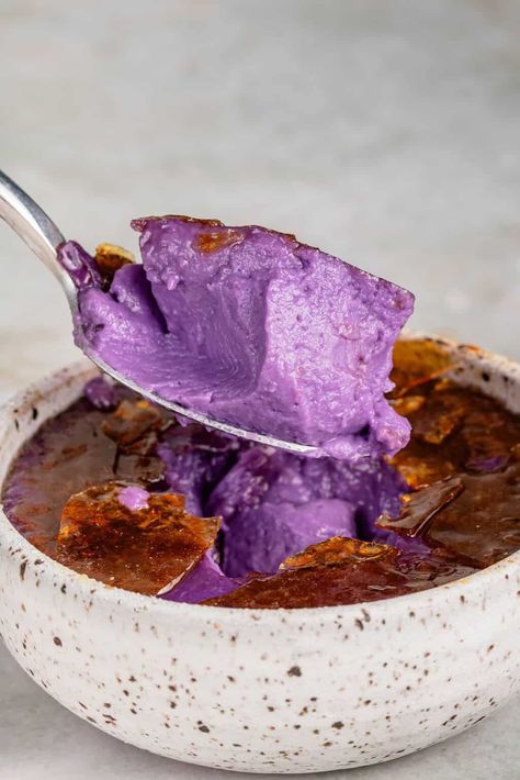 Ube Potato Recipes, Ube Deserts, Cultural Dessert Recipes, Ube Tiramisu Recipes, Ube Creme Brulee, Filipino Desserts Recipes, Ube Pie Recipe, Ube Potato, Philippine Desserts