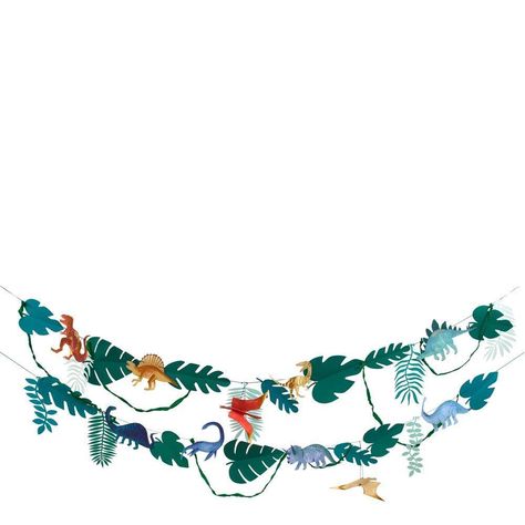 Dinosaur Kingdom Large Garland – BURKE DECOR Dinosaur Garland, Large Garland, Kids Birthday Party Food, Crepe Streamers, Dinosaur Party Supplies, Crepe Paper Streamers, Sky E, Dinosaur Party Favors, Party Girlande