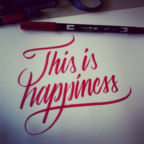 :) | Flickr - Photo Sharing! Happiness Calligraphy, Inspiration Typographie, Hand Lettering Inspiration, Calligraphy Words, Beautiful Lettering, Beautiful Calligraphy, Stylish Fonts, Hand Type, Lettering Practice