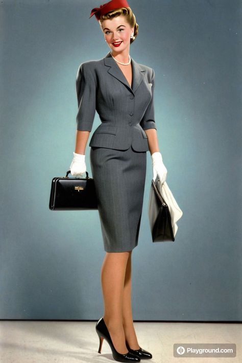 60s Business Woman, 1960s Women, 60s Women, Corporate Fashion, Skirt Suit Set, Vintage Pin Up, Suit Set, Skirt Suit, Vintage Dress