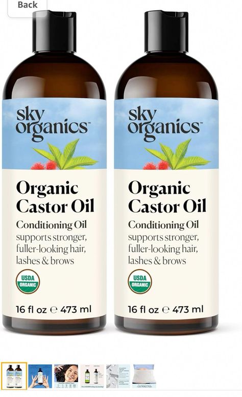 Amazon.com: Sky Organics Castor Oil (2x16oz) USDA Organic Cold-Pressed Unrefined100% Pure Hexane-Free Castor Oil Conditioning & Healing For Dry Skin, Hair Growth for Eyelashes & Eyebrows with Exclusive Ebook : Beauty & Personal Care Pure Castor Oil, Castor Oil Packs, Natural Conditioner, Cold Pressed Oil, Organic Castor Oil, Skin Hair, Natural Vitamins, Moisturizer For Dry Skin, Vegan Beauty