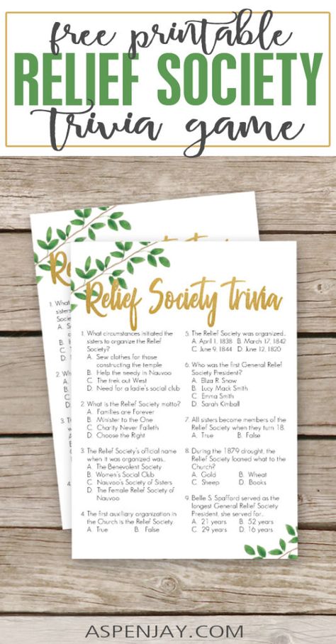 This free printable Relief Society Trivia Game is a great activity to help your sisters learn a little bit more about some Relief Society history in a fun way! #reliefsocietytrivia #reliefsociety #reliefsocietybirthday Sisters Activities, Lds Relief Society Activities, Birthday Messages For Sister, Relief Society Birthday, Relief Society Lessons, Message For Sister, Lds Relief Society, Relief Society Activities, Secret Sisters