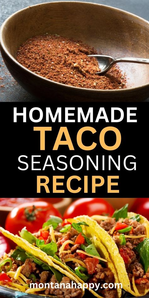 The BEST Taco Seasoning Recipe | Montana Happy Easy Taco Seasoning Recipe, Gluten Free Taco Seasoning, Taco Seasoning Mix Recipe, Taco Seasoning Ingredients, Diy Taco Seasoning, Make Taco Seasoning, Homemade Taco Seasoning Mix, Taco Seasoning Mix, Homemade Taco Seasoning Recipe