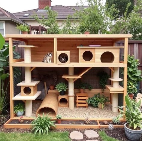 21 Unique Catios Ideas for Your Cat 53 Cattery Ideas Cat Room, Catios Ideas For Cats, Cat Shed, Diy Cat Wall Ideas, Diy Cat Stuff, Cat Room Ideas, Cat Catio, Cat Trees Homemade, Diy Cat Shelves