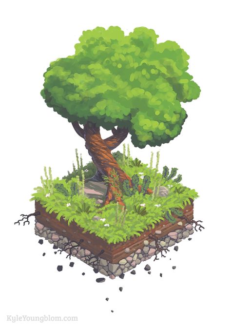 Isometric Concept Art, Isometric Tree, Isometric Game, Environment Props, Science Illustration, 2d Game Art, Tree Png, Isometric Art, Isometric Design