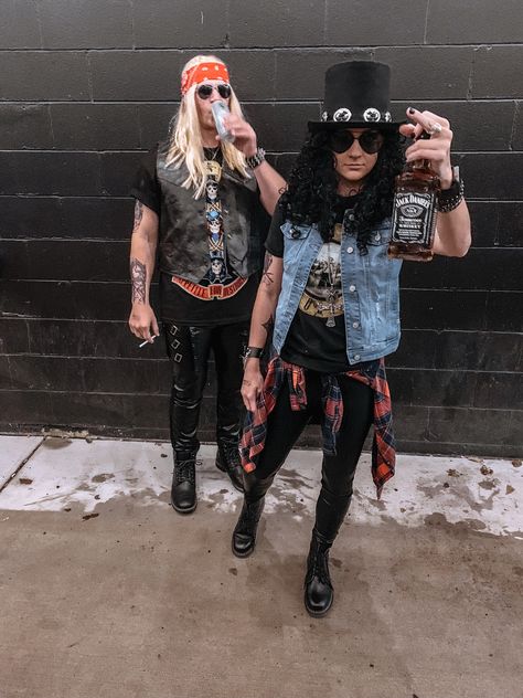 Rock Star Halloween Costumes, Rock Star Costume Women, Disfraz Rock And Roll, Rockstar Costume Women, 80s Couple Costume, Rockstar Halloween Costume, Rock N Roll Costume, Slash Costume, 80s Rocker Costume