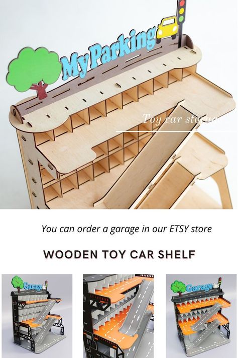 This Big wooden car garage shelf (Toy car storage) for Cars is the great gift for every little motorist. This wooden Car shelf is made from plywood 4 and 6 mm. Wooden Car Garage, Kids Car Garage, Car Shelf, Toddler Boy Birthday, Toy Car Storage, Big Cars, Storage Garage, Boy Car, Garage Shelf