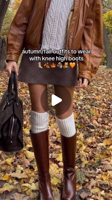 Lauren Ann | Content Creator + Business Owner on Instagram: "Autumn/Fall 2024 outfit inspo with knee high boots 👢🍂🍁🧡   #autumnfashiontrends #autumnfashion #autumn #autumnoutfits #autumnoutfitinspo #autumnoutfitideas #autumnfashiontrends #falloutfits #autumnaesthetic #autumnvibes #september #fallvibes #cosyvibes #cozyvibes #cozyseason #cozyaesthetic #fallaesthetic #autumn #fall #bermonths #pumpkinseason #pumpkinpatch #autumnmood #autumnseason" Fall Outfits Knee High Boots, Brown High Knee Boots Outfit, Brown Knee High Boots Outfit Winter, Camel Boots Outfit, Dark Brown Boots Outfit, Knee High Boots Outfit Winter, Brown Boots Outfit Fall, Brown Knee High Boots Outfit, High Boots Outfit Winter