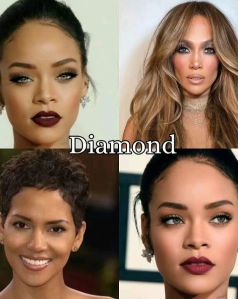 Different face shapes💫. . . . . . #MakeupQuiz #BeautyMatch #GlowUp#Makeup Challenge #GlowUpJourney #celebrity #FacialFeatures #FaceShapeMakeup #faceshape #viral #viral #fyp Diamond Face Shape Celebrities, Makeup Quiz, Positivity Tattoo, Makeup Challenge, Different Face Shapes, Anatomy Practice, Diamond Face Shape, Makeup For Black Skin, Makeup Challenges