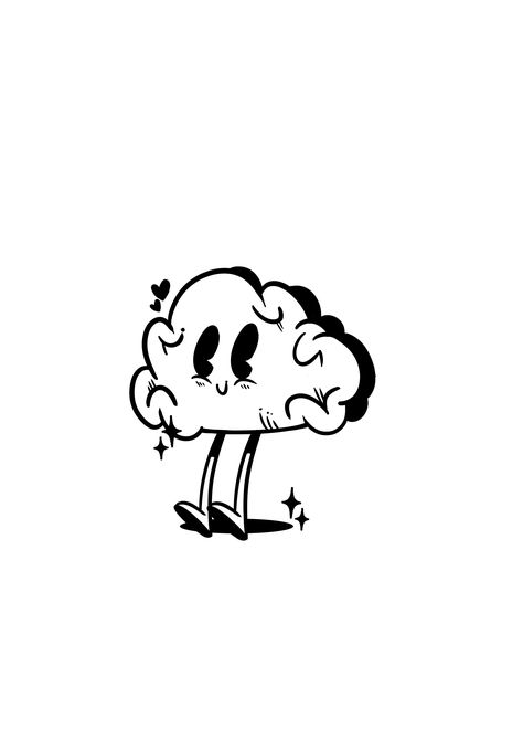 Rubber Hose Drawing, Cloud Logo Design Ideas, Cloud Mascot, Cloud Cartoon, Rubber Hose Tattoo, Emo Design, Retro Cartoon Style, Rubber Hose, Cloud Logo