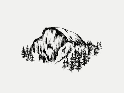 Half Dome by Zachary Smith #Design Popular #Dribbble #shots Half Dome Tattoo Simple, Yosemite Tattoo, Zachary Smith, Diy Tattoo Permanent, Tattoo Neck, Small Quote Tattoos, Small Tattoos With Meaning, Cat Tattoos, Small Tattoos Simple