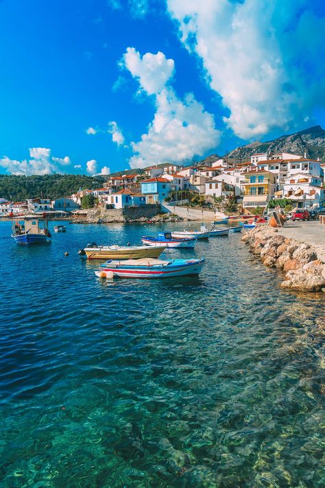 Beautiful Greece Photography, Samos Greece Pythagorion, Samos Island Greece, Greece Sea, Samos Greece, Greece Landscape, Greek Islands To Visit, Greek Vacation, Best Greek Islands