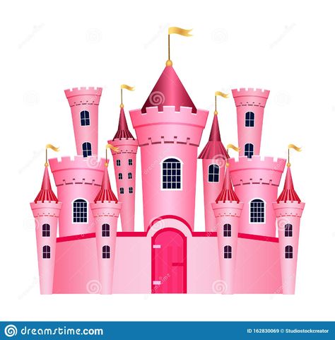 Cute Princess Castle Isolated on White Background. Vector Illustration. Stock Vector - Illustration of children, classic: 162830069 Disney Castle Cake Topper, Disney Princess Background, Barbie Cake Topper, Barbie Castle, Disney Princess Cake Topper, Castle Cake Topper, Castle Coloring Page, Princess Castle Cake, Disney Princess Castle