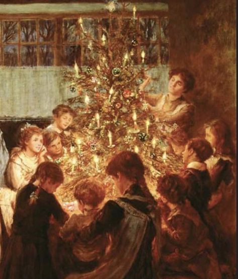 Christmas Tree Poster, Old Christmas, Old Fashioned Christmas, Up Book, Unframed Wall Art, Family Art, Victorian Christmas, Christmas Past, Vintage Winter