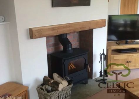 Logs Sleeper Mantlepiece, Oak Beam Fireplace, Beam Mantle, Beam Fireplace, Oak Beams, Fireplace Shelves, Cd Storage, Timber Beams, Mantle Piece