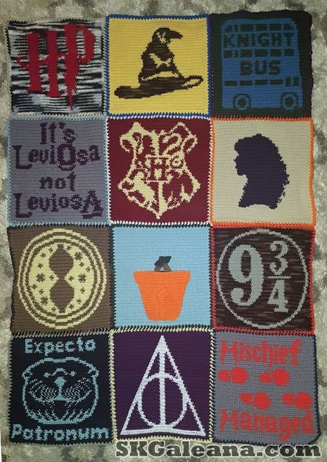 Harry Potter C2c Crochet Pattern Free, Disney's Fairies, Pixie Hallow, Star Wars Blanket, Harry Potter Blanket, Harry Potter Etsy, Harry Potter Crochet, Box Printable, Deathly Hallows Symbol